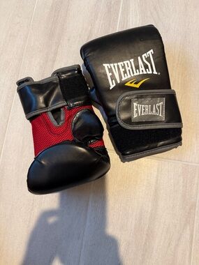 Everlast Black and Red Sparring Mitts